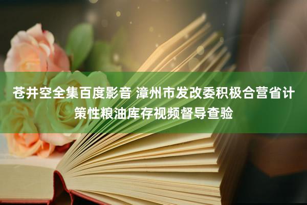 苍井空全集百度影音 漳州市发改委积极合营省计策性粮油库存视频督导查验