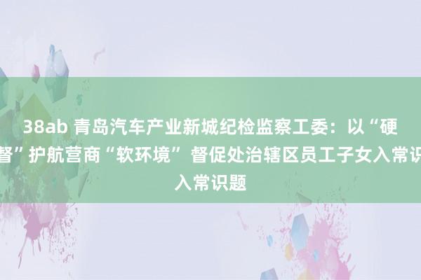 38ab 青岛汽车产业新城纪检监察工委：以“硬监督”护航营商“软环境” 督促处治辖区员工子女入常识题