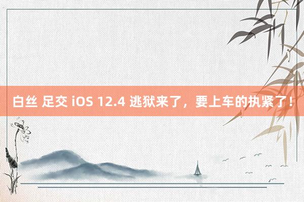 白丝 足交 iOS 12.4 逃狱来了，要上车的执紧了！