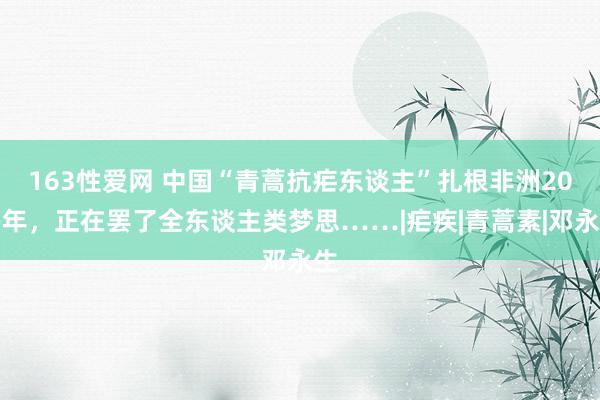 163性爱网 中国“青蒿抗疟东谈主”扎根非洲20多年，正在罢了全东谈主类梦思……|疟疾|青蒿素|邓永生