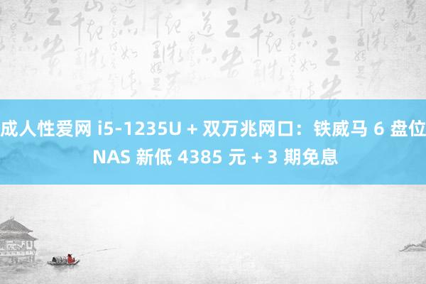 成人性爱网 i5-1235U + 双万兆网口：铁威马 6 盘位 NAS 新低 4385 元 + 3 期免息