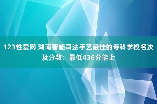 123性爱网 湖南智能司法手艺最佳的专科学校名次及分数：最低436分能上