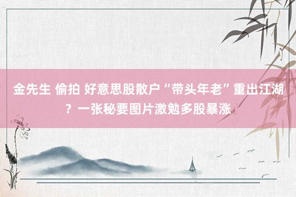 金先生 偷拍 好意思股散户“带头年老”重出江湖？一张秘要图片激勉多股暴涨