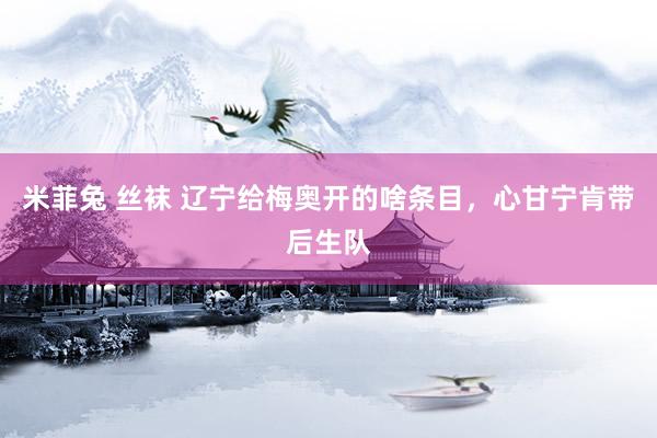 米菲兔 丝袜 辽宁给梅奥开的啥条目,心甘宁肯带后生队